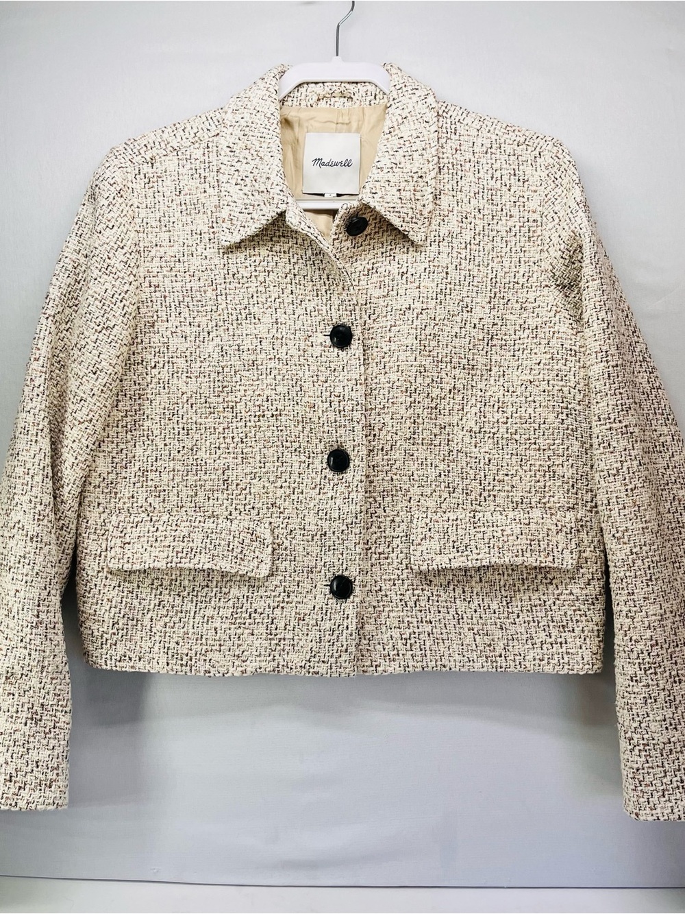 Madewell Neutral Tweed Boxy Jacket